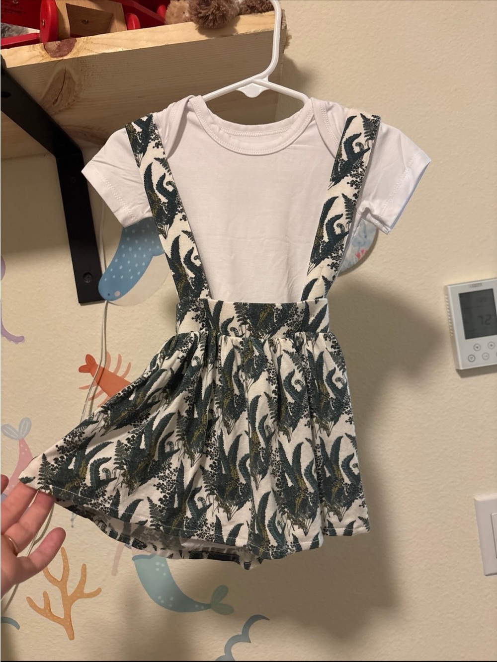 Kate Quinn suspender skirt Palm Ferns 12-18 months.